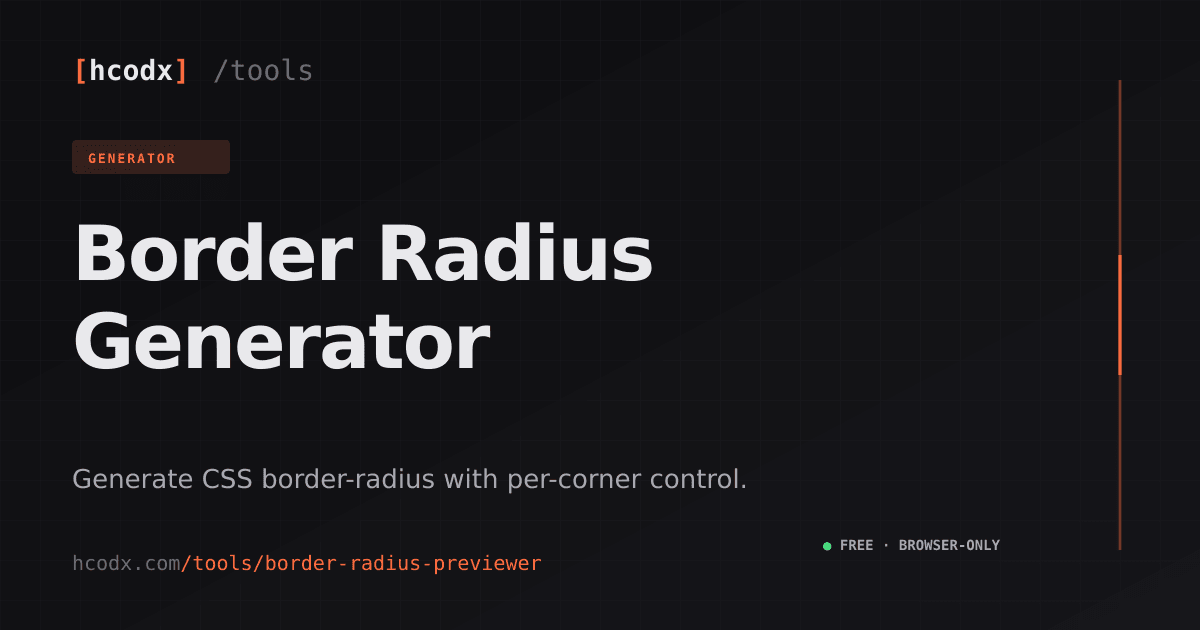 CSS Border Radius Generator – Free Live Preview Tool | HCODX