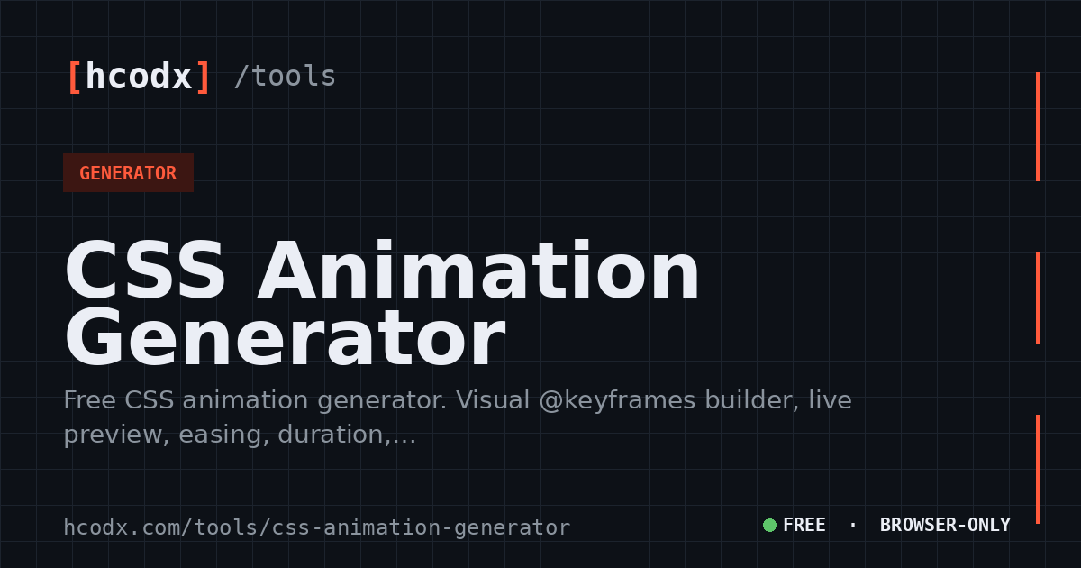 CSS Animation Generator — Free Keyframes Tool | HCODX