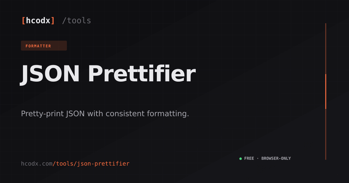 JSON Prettifier — Free Online JSON Pretty Tool | HCODX