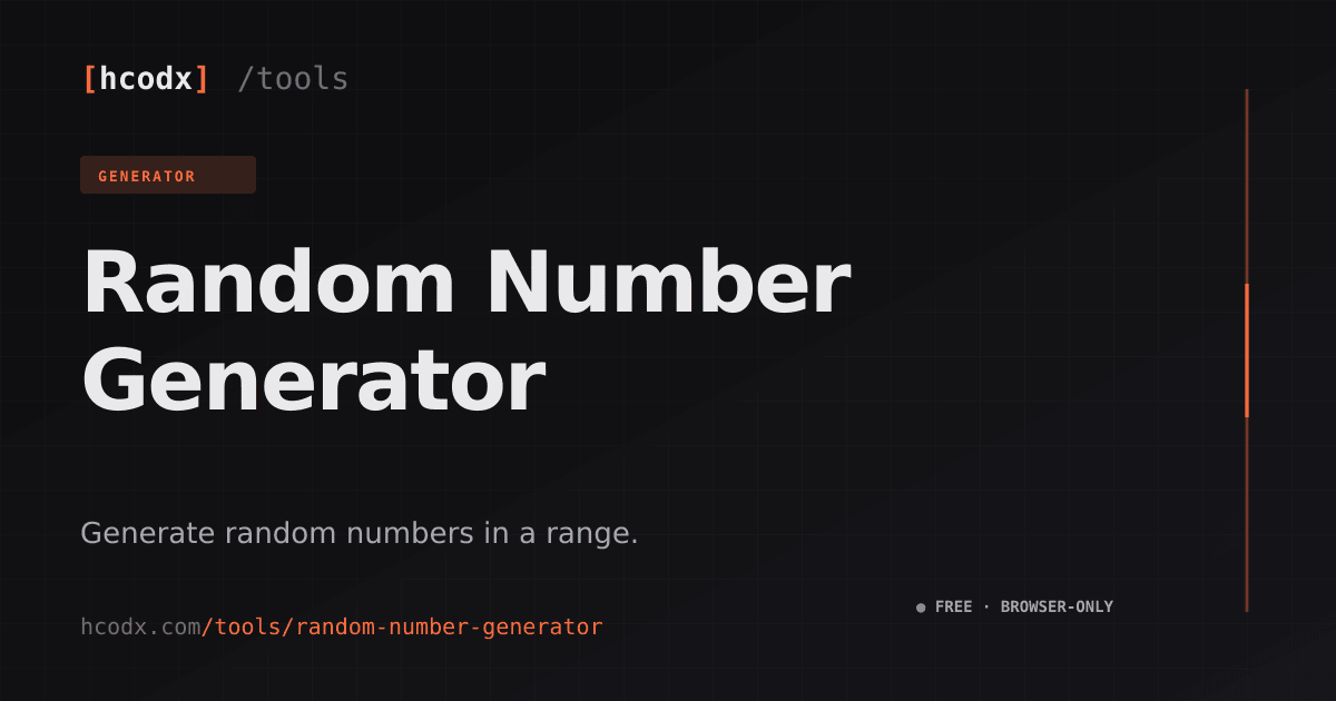Random Number Generator — Free Online Integer Picker