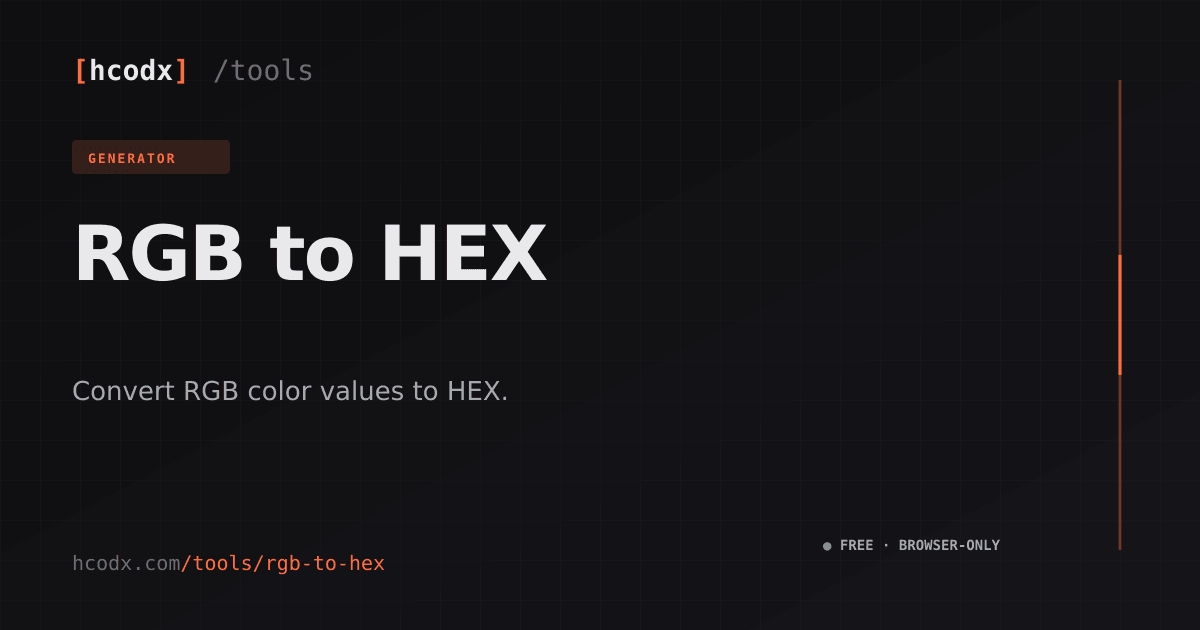 RGB to HEX Converter – Free Online Color Code Tool | HCODX