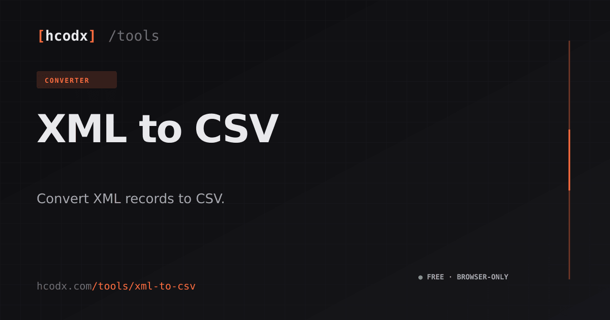 XML to CSV Converter — Free Online Tool, No Upload