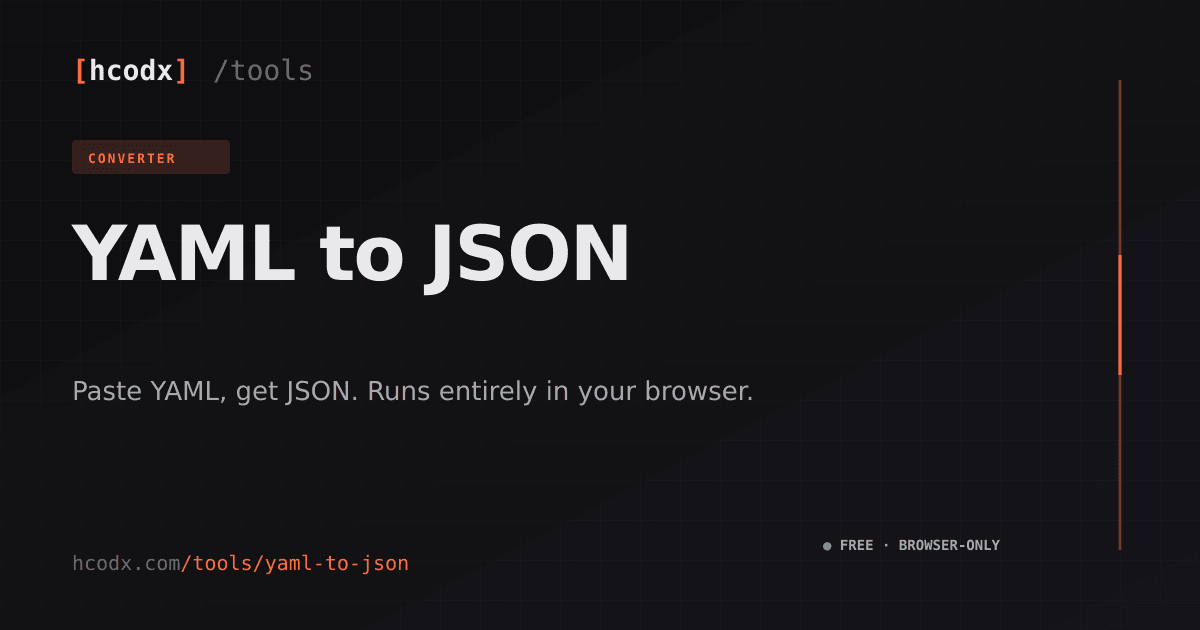 YAML to JSON Converter — Free Online Tool, No Upload